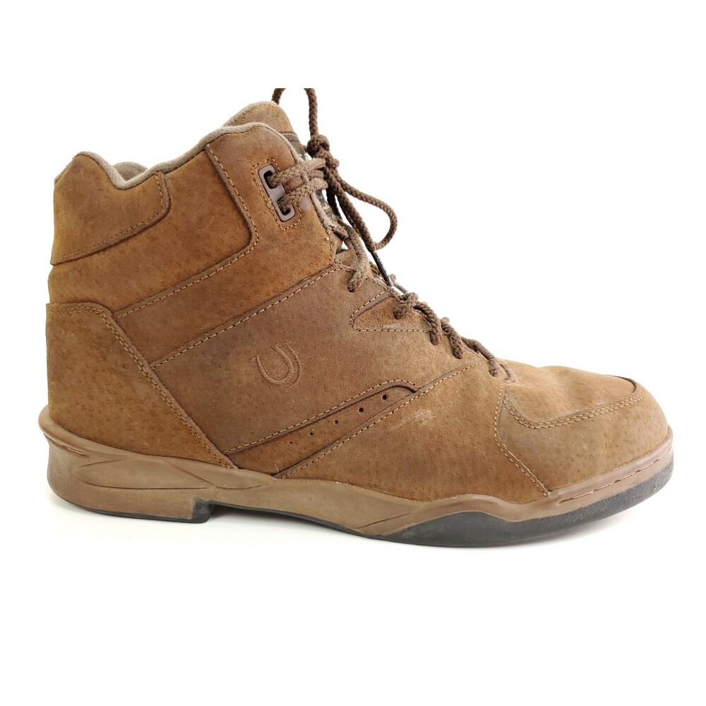 Horse Shoes Roper Mens Size 13 Pig Oiled Suede Boots Brown